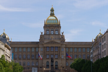 Fototapeta premium National Museum in Prague on Wenceslas Square