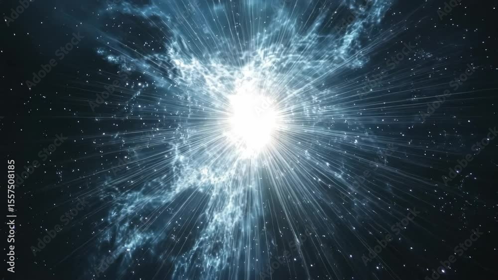 Canvas Prints a cosmic explosion captured from a wide-angle view, showcasing a burst of light and energy in space.