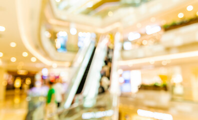 Blurred background of modern shopping mall