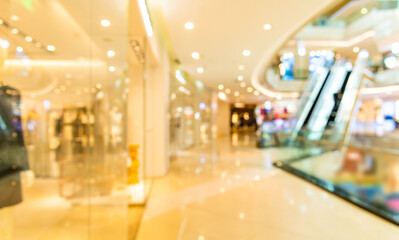 Blurred background of modern shopping mall