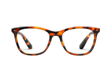 A stylish pair of tortoiseshell glasses promising a clear vision of the world full frame on transparent background