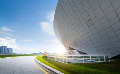 Facade of the sports arena