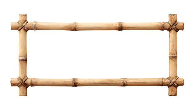 a bamboo frame on transparent background PNG