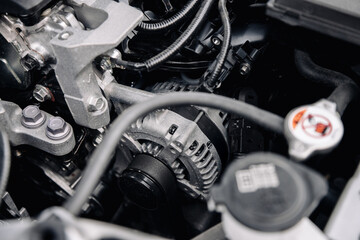 Top view of a car engine.