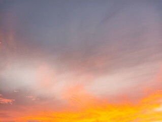 Fiery Sky: Vivid Sunset with Orange and Purple Hues