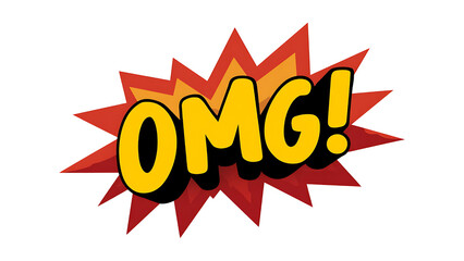 OMG text on transparent background PNG
