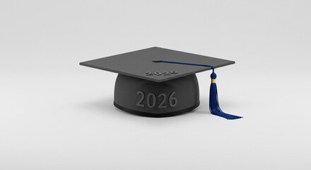 Graduation cap signifying academic accomplishment at conclusion of year 2026 is depicted