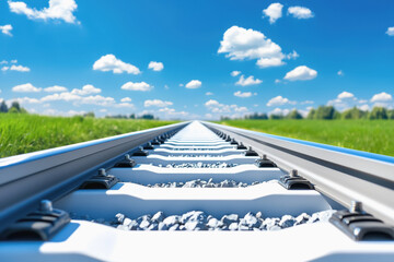 Train track leading into the distance with a focus on cloud-based railway monitoring technology innovations