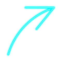 Abstract glowing blue arrow on transparent background png shiny arrow, bright design element