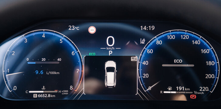 Car panel, dashboard design element, elegant and simple style. Car design concept.