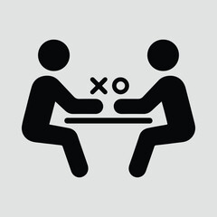 Silhouette Tic Tac Toe game between two players Vector illustration © CreatiMart