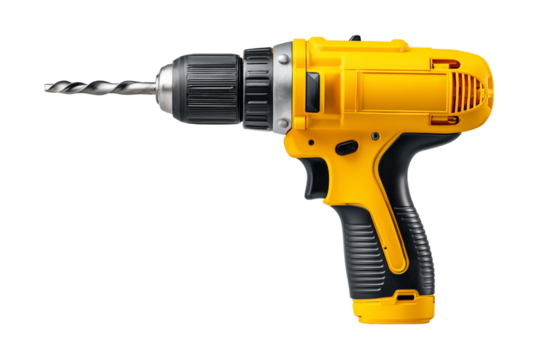 Cordless drill isolated on transparent or white background, png