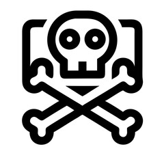 Pirate jolly roger is symbol of mortal danger