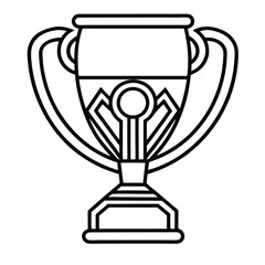Trophy cup icon outline trophy cup vector icon for web design isolated on white background
