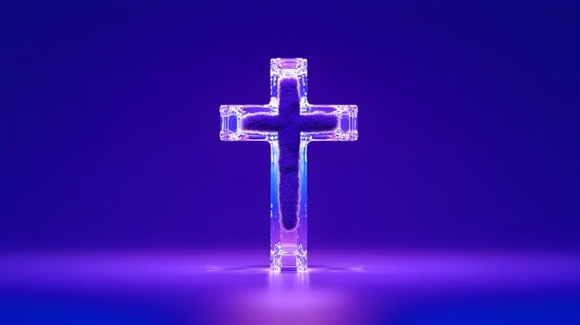 Ash Wednesday cross, purple background, studio, faith