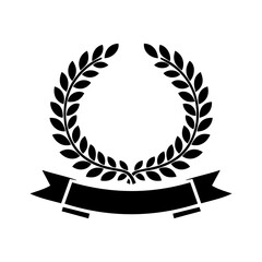 Elegant And Minimalist laurel  Wreath with Riboon Badge.