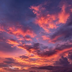 Vibrant Sunset Sky: Colorful Cloudscape