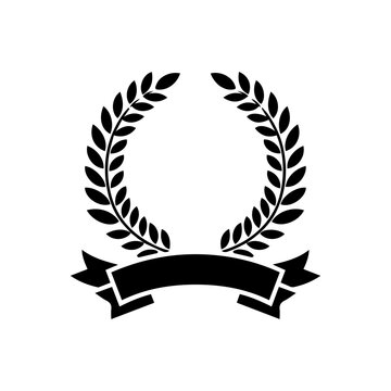 Elegant And Minimalist laurel  Wreath with Riboon Badge.