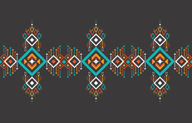 Tribal seamless colorful pattern. Aztec geometric print. American patterns. Abstract background with ethnic Aztec ornament. Design for background, wallpaper, Fabric, clothing, scarf.