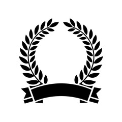 Elegant And Minimalist laurel  Wreath with Riboon Badge.