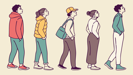 Fashion girls and boys vector illustration