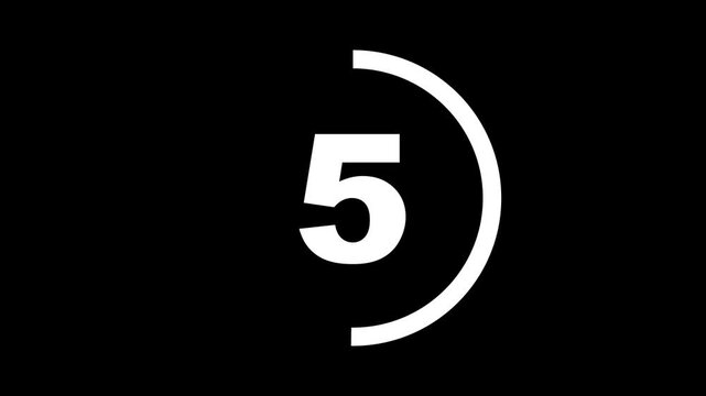 10 seconds countdown animated  changing circle animation 10 seconds countdown with  circle on black background. progress bar in the form of a white circle with changing numbers from 0 to 10.