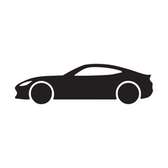 Sports car silhouette icon vector illustration on white background.