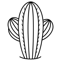 Cactus line art vector