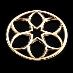 Obraz premium Gold Circular Floral Design