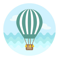 Naklejka premium Hot Air Balloon icon. Summer. Vacation