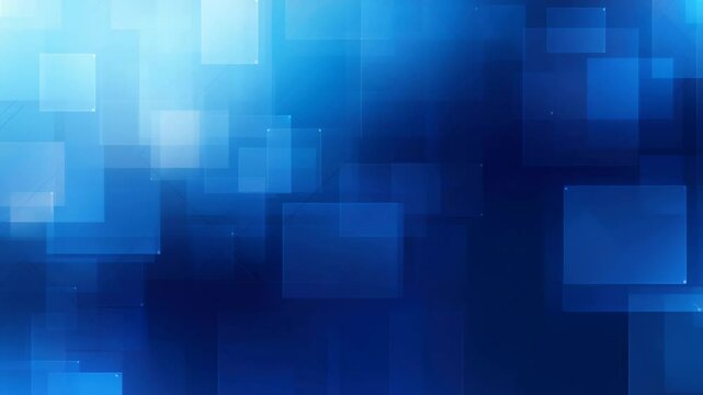 Abstract video background with overlapping blue squares. Aerial view creates a sense of depth and motion, perfect for tech-themed projects. Live desktop wallpaper.