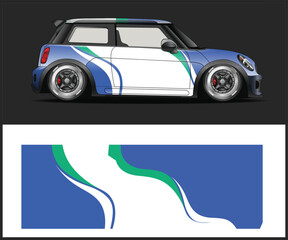 Mini Cooper Car Wrap Design Template Vector graphic