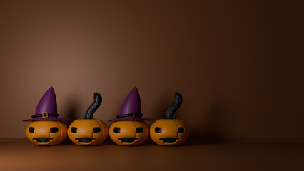 Pumpkin hat orange purple violet color cap sign symbol happy halloween day 31st october month...