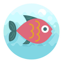 Fish vector icon. Summer. Vacation