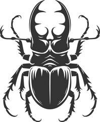 Vector beetle insect silhouette drawing