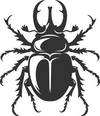 Vector beetle insect silhouette drawing