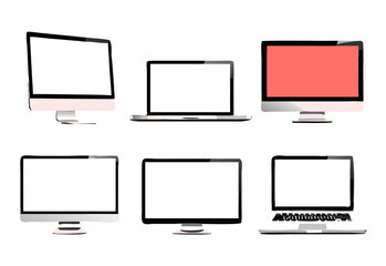 Set computer and laptop