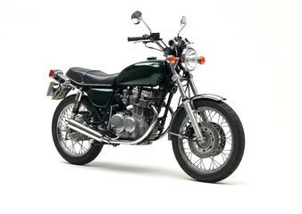 Obraz premium Classic 1970s Japanese motorcycle against a pure white background