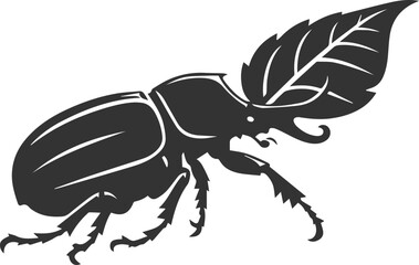 Vector beetle insect silhouette drawing