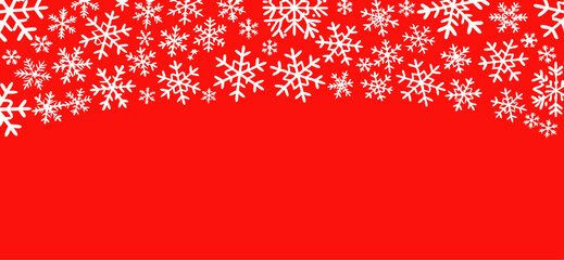 Red christmas background with snowflakes. Vector illustration