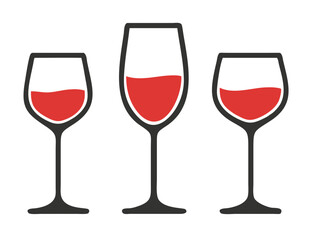 Wine glass set. Vector illustration
