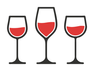 Wine glass set. Vector illustration