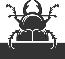 Vector beetle insect silhouette drawing