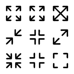 Full screen icons set. Vector