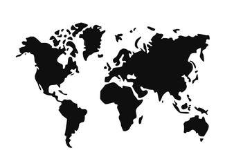 Obraz premium World map silhouette on gray background. Vector