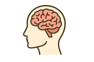 A colorful vector icon depicting a side view of the brain or mind is available for medical apps and websites
