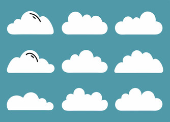 Clouds collection. Cloud icon. Vector illustration.