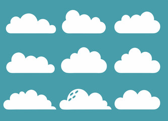 Clouds collection. Cloud icon. Vector illustration.