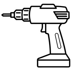 Electric Drill line art vector