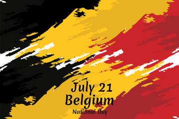 July 21, Belgium National Day. Happy Belgium National Day  Vector Illustration. Suitable for greeting card, poster and banner.